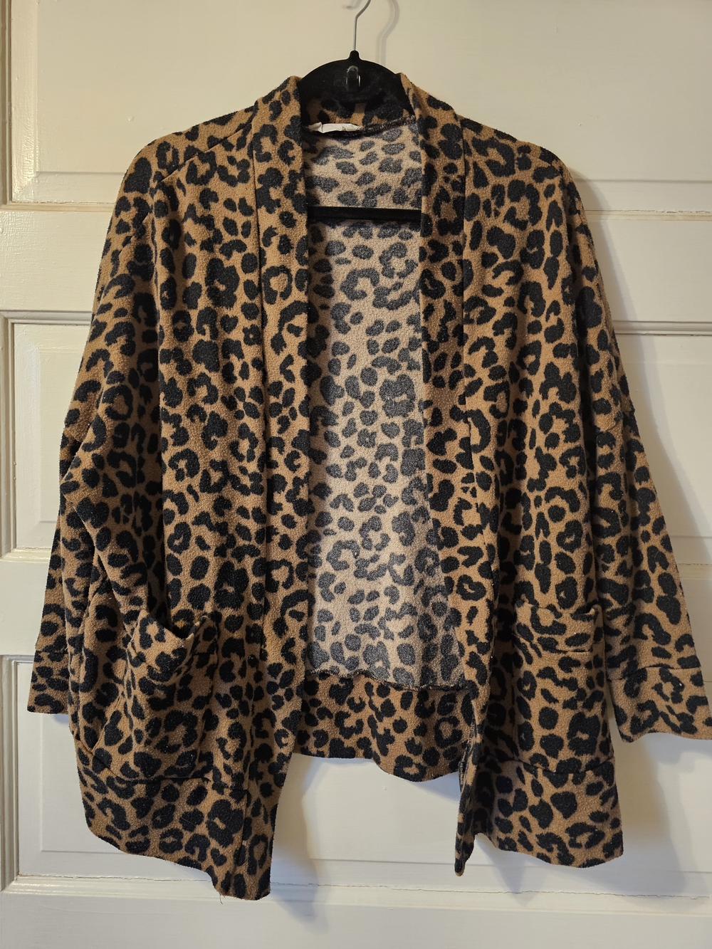 Peach Love California Leopard Open Cardigan Sweater - L/XL